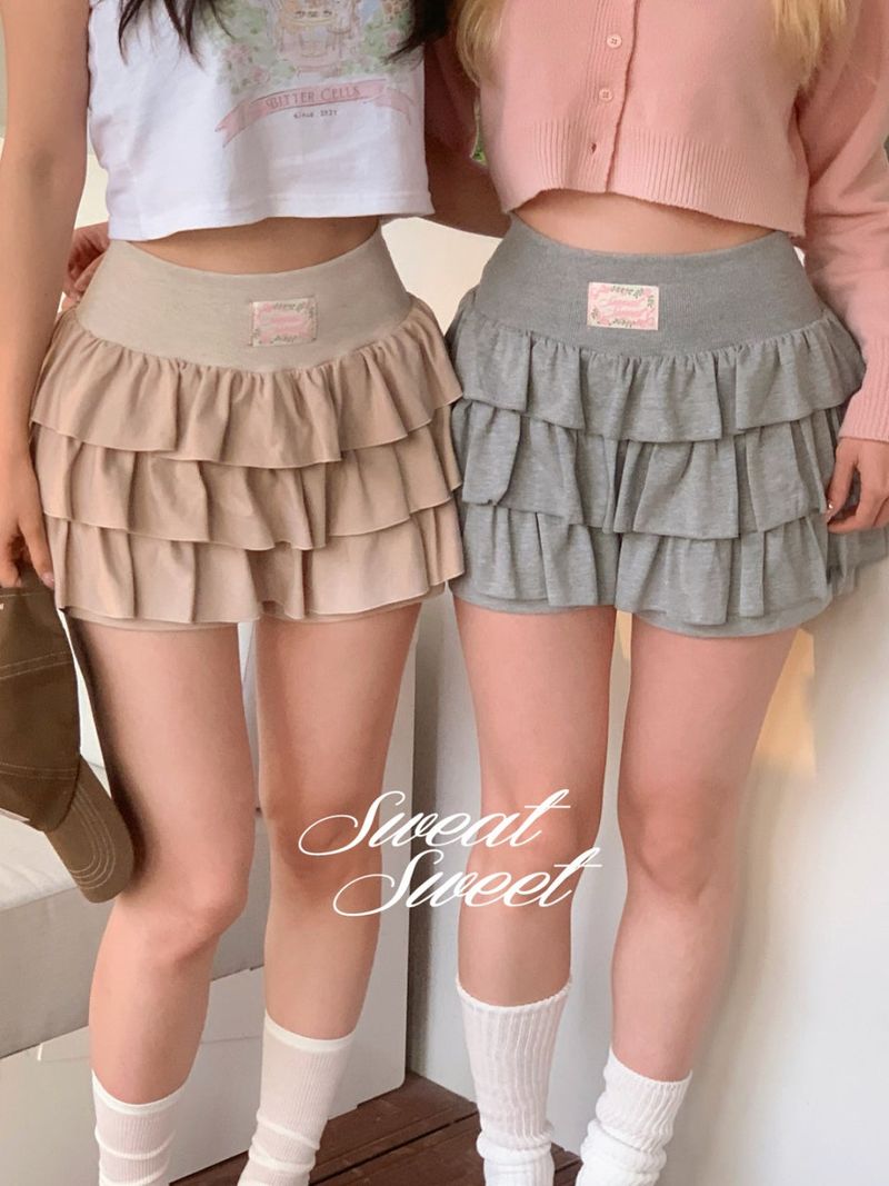 Cancan Mini Skirtpants_gray