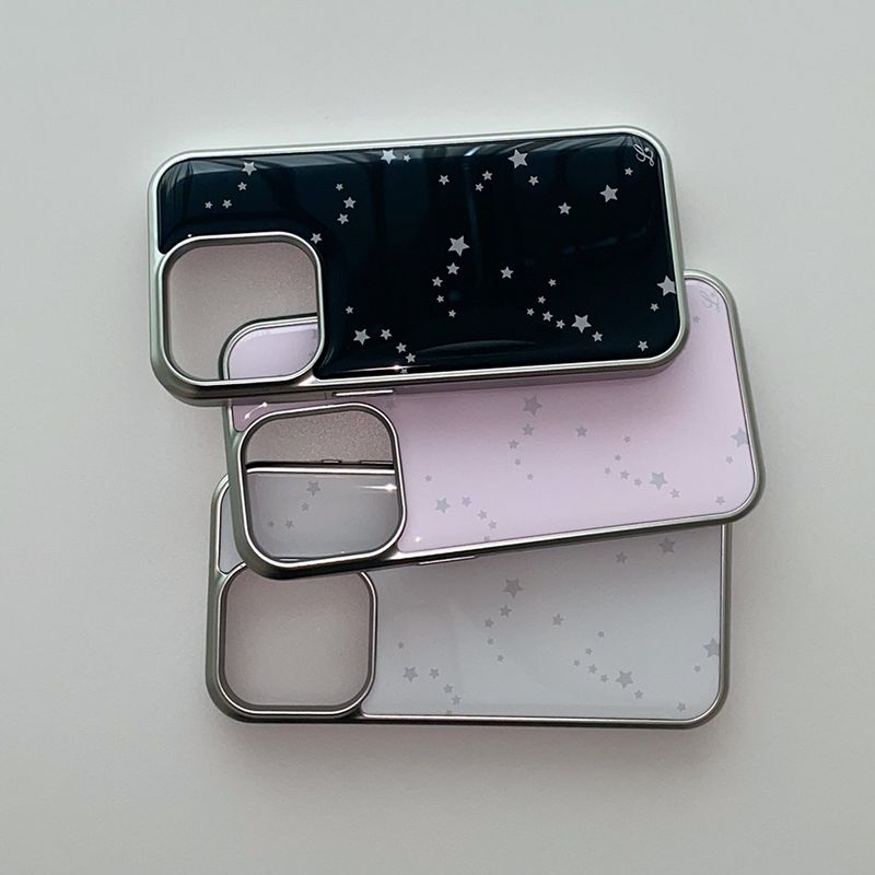 [MADE] SRARRY NIGHT PHONE CASE BLACK (epoxy silver bumper)