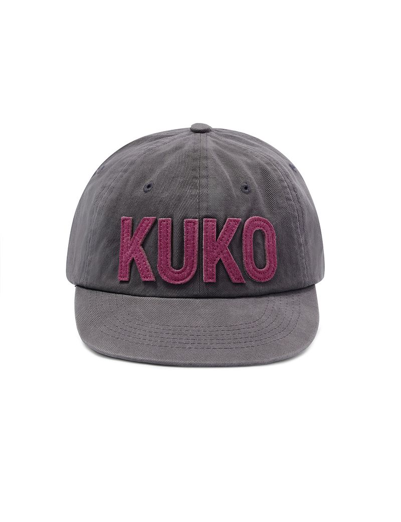 KUKO（クコ）の「KUKO ロゴ6パネルキャップ_グレーピンク（帽子）」