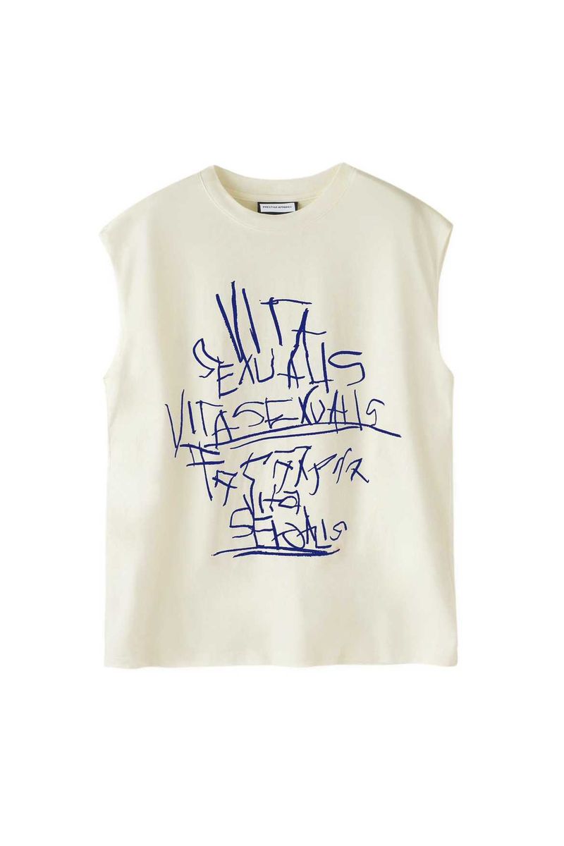 PRESTIGE APPAREL（プレステージアパレル）の「NO SLEEVE PRINT TEE（Tops）」