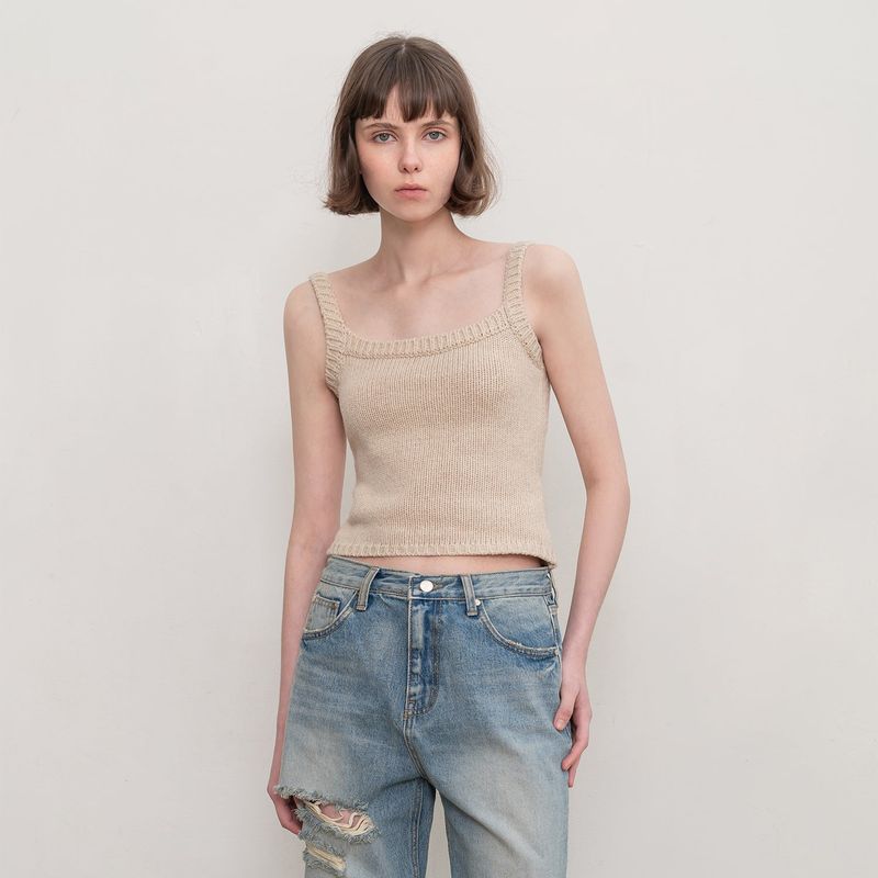 THEOHYOU（ザオユ）の「KNIT SLEEVELESS (OATMEAL)（Tops）」