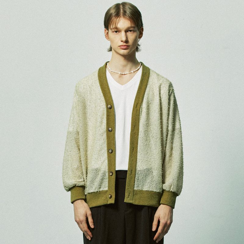 S SY（エスエスワイ）の「grunge fisher net knit cardigan basil（）」