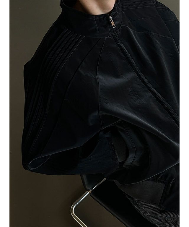 [Unisex] Glossy pleats blouson jacket(2color)