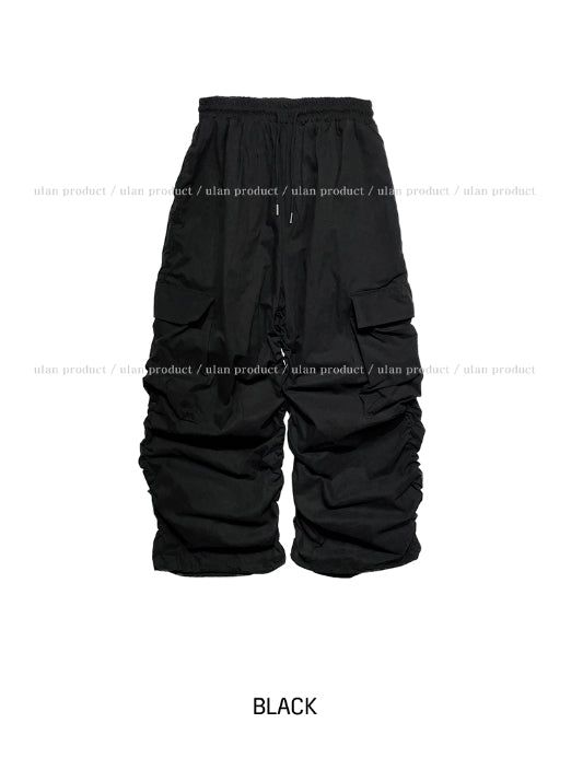 Aubert Wide Shirring Cargo Pants