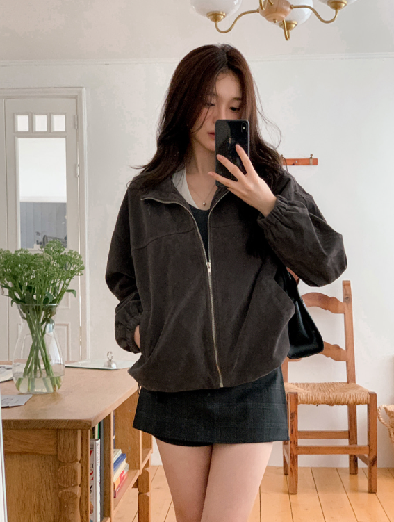#TK Suede Zip-up Blouson (3color)