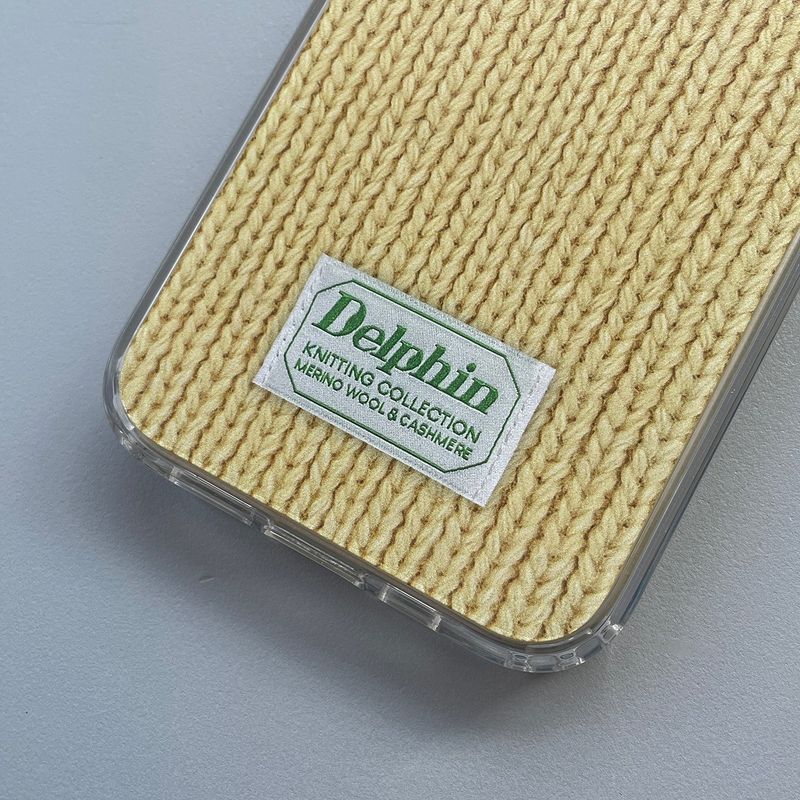 LABEL KNIT HARD JELL CASE_YELLOW