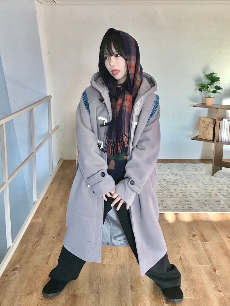 Flat Tartan check muffler 