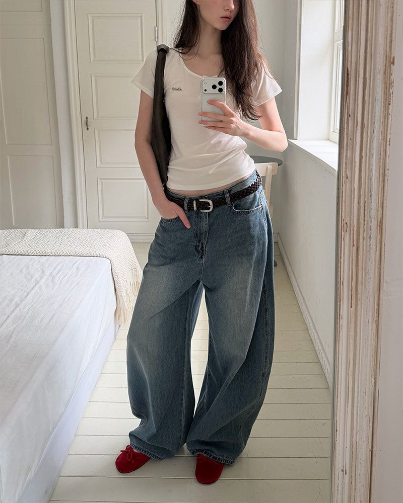 [ORIGINAL] Kor Balloon Denim Summer Wide Pants