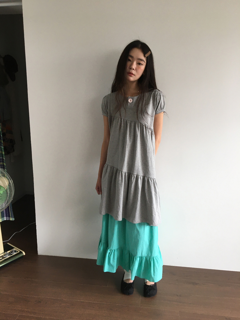クロス ボタン ドレス (2color) 