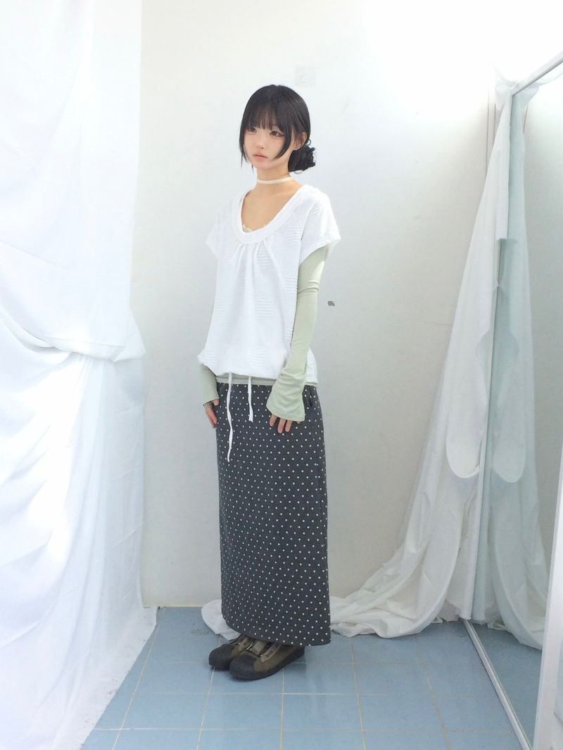 embossed shirring strap t