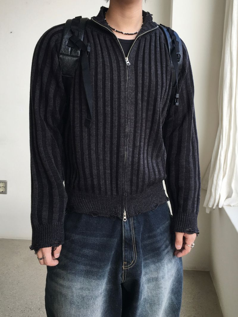 DL Ribbed Knit Zip-Up 3C