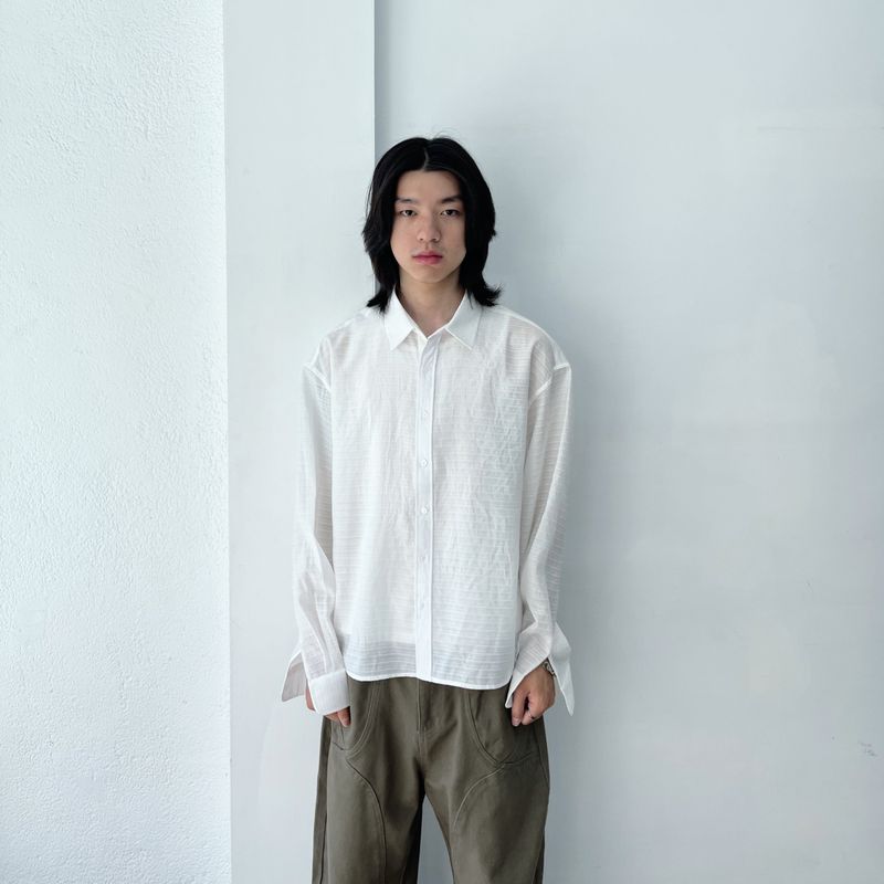 FADE MEET（フェードミート）の「Japanese Clean Fit Refreshing Textured Solid Light Shirt（Tops）」