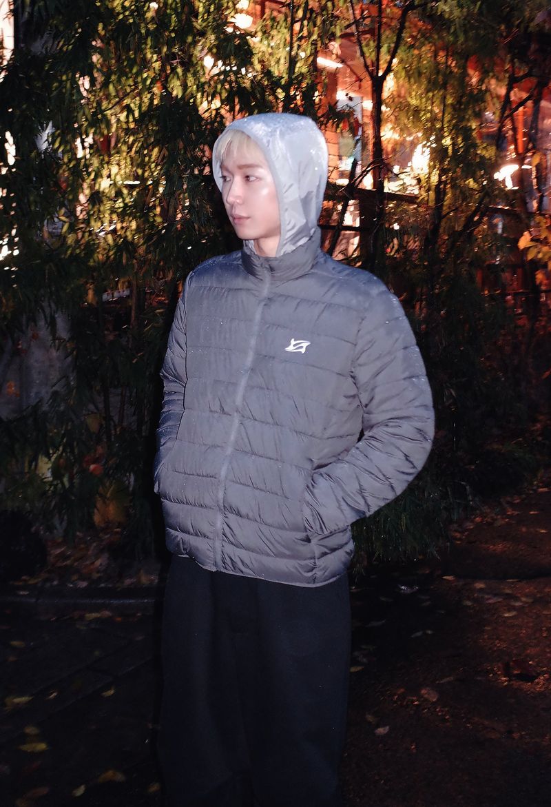 Symbol Logo Puffer Jacket Gray