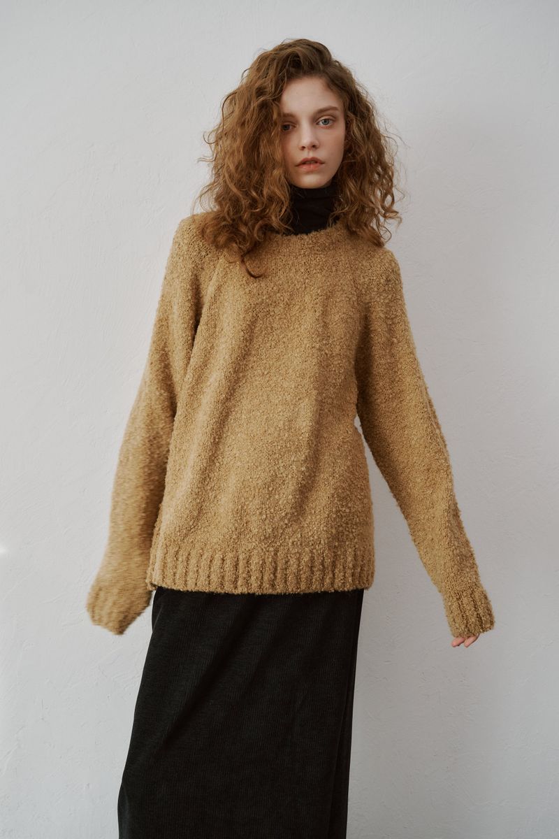 Coil round knit (Beige)