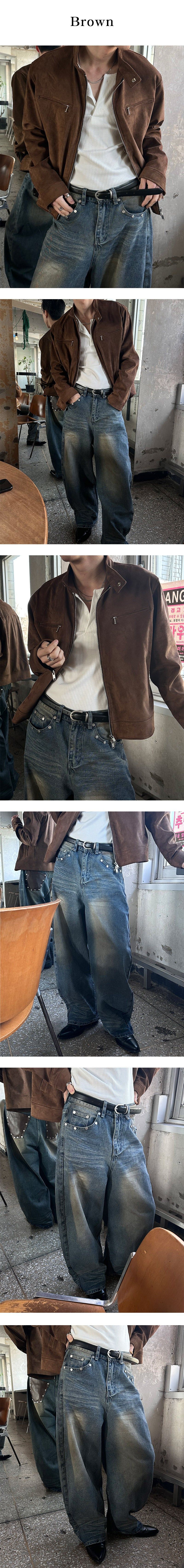  [S/S] Suede biker jacket(3color)