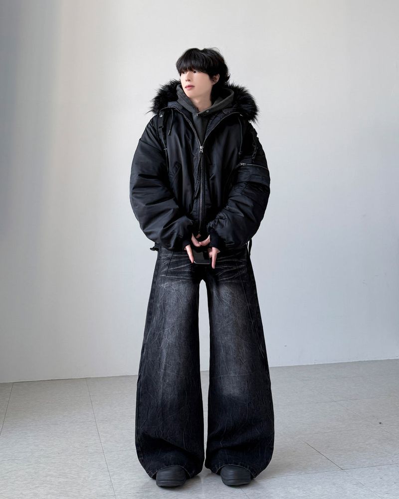 Veil Crack Wide Denim