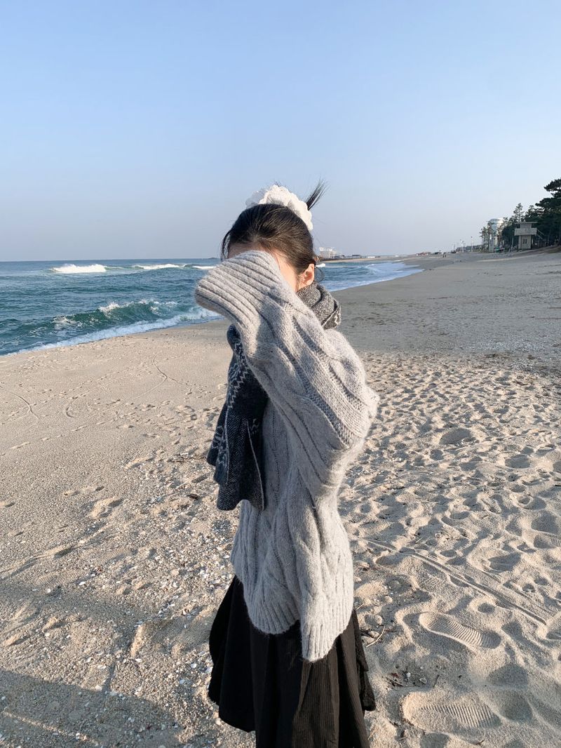  HIGHNECK BUTTON KNIT