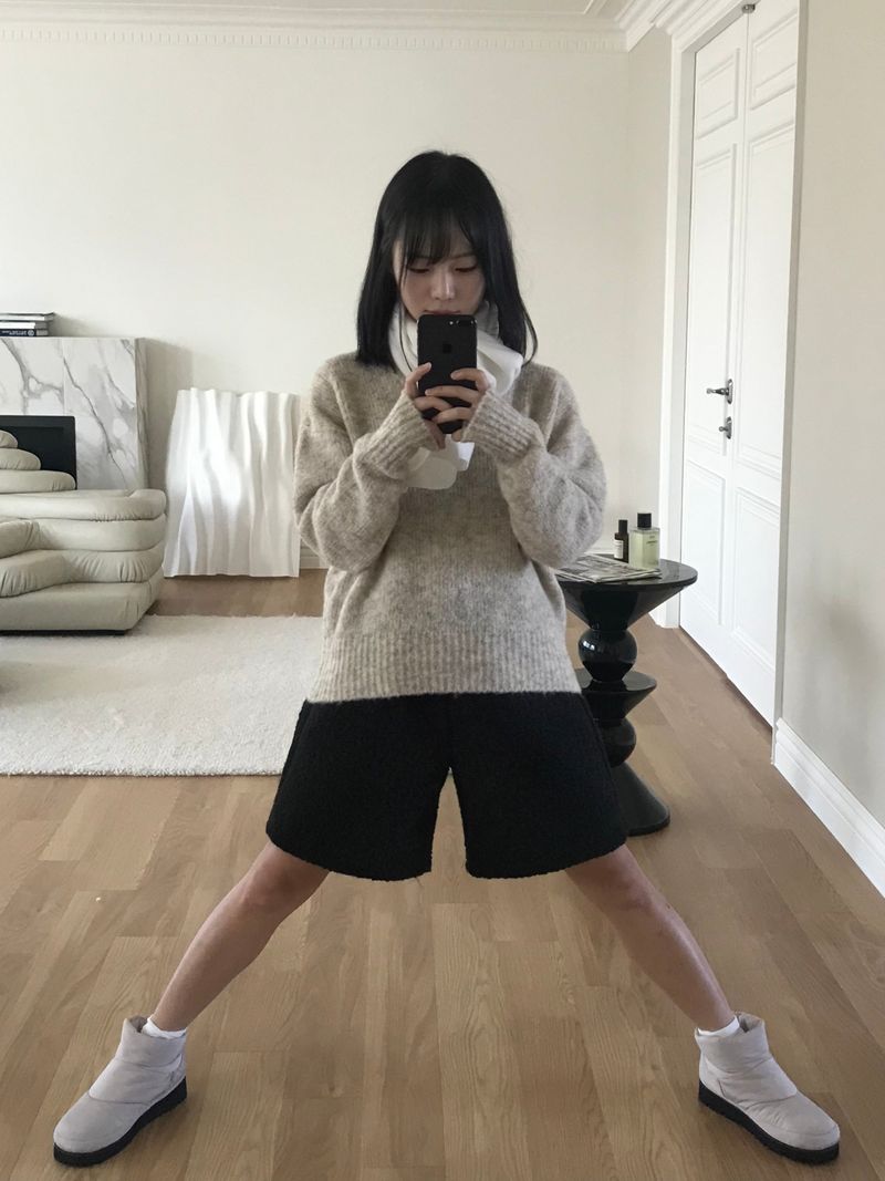 Capullo boucle half pants