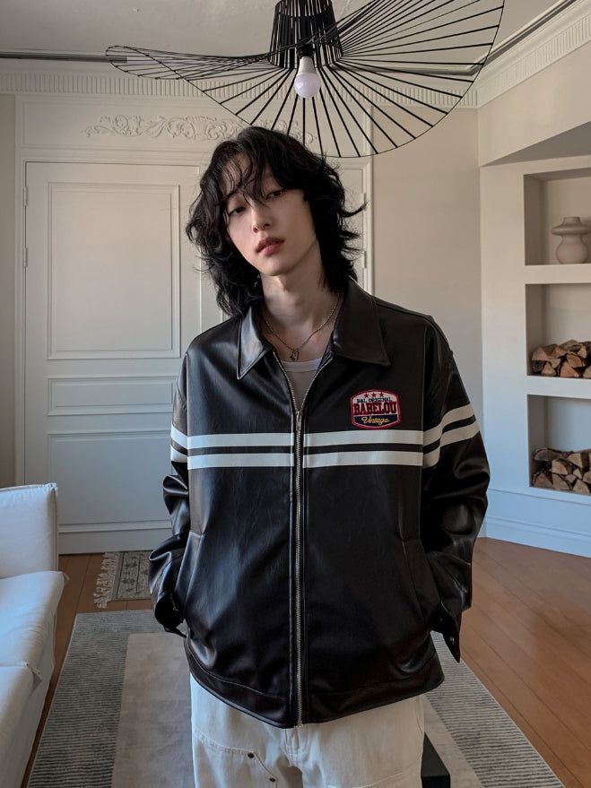 Babel Patch Leather Jacket