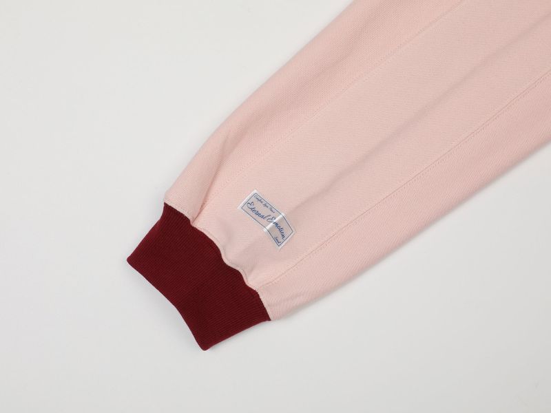 CONTRAST REGLAN CROP SWEATSHIRTS (PINK)