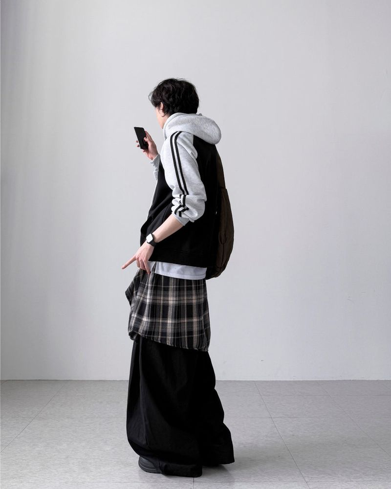 Checkered Layered Balloon Pants