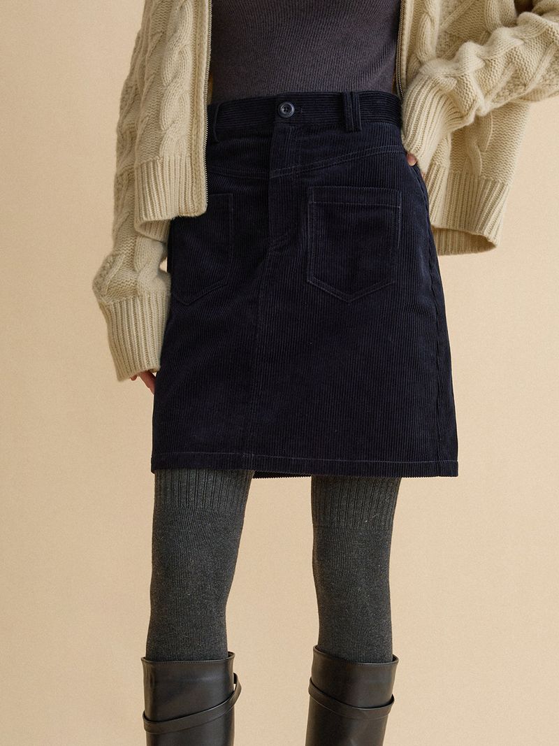 MEROY corduroy mid skirt