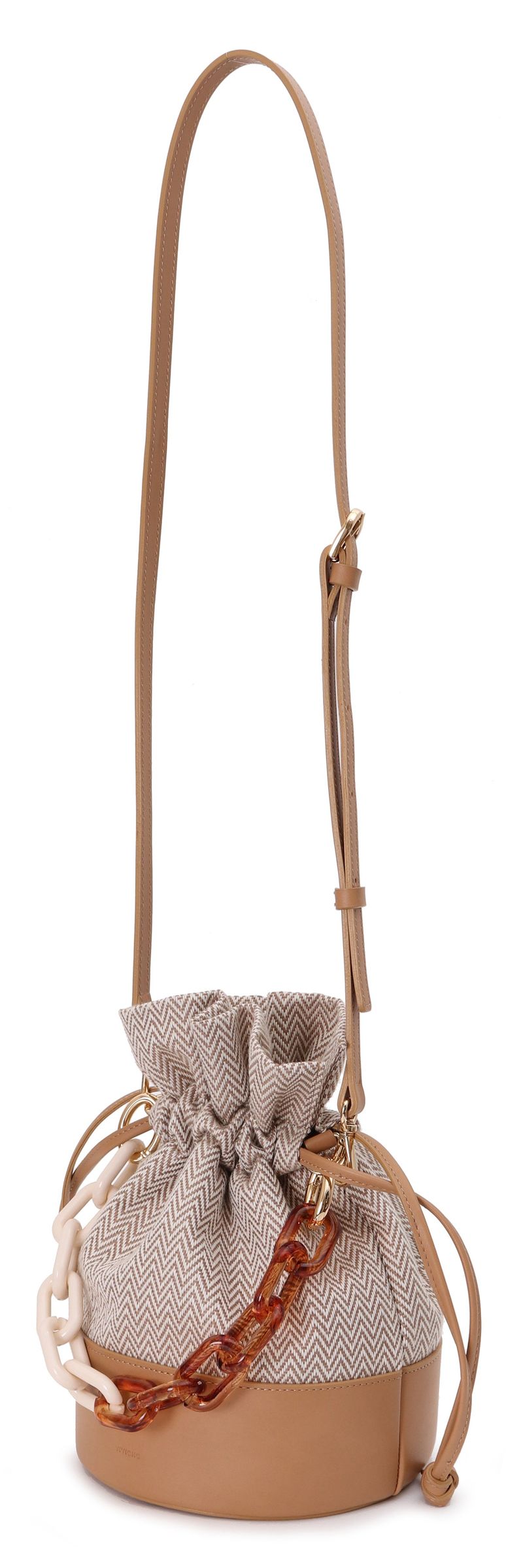 VIVICHO CANDY BAG HERRINGBONE CAMEL