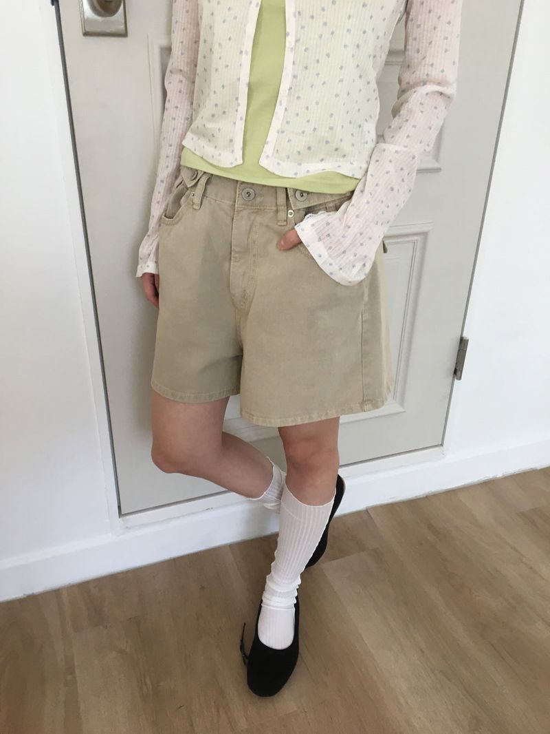 Cotton button shorts (3color)