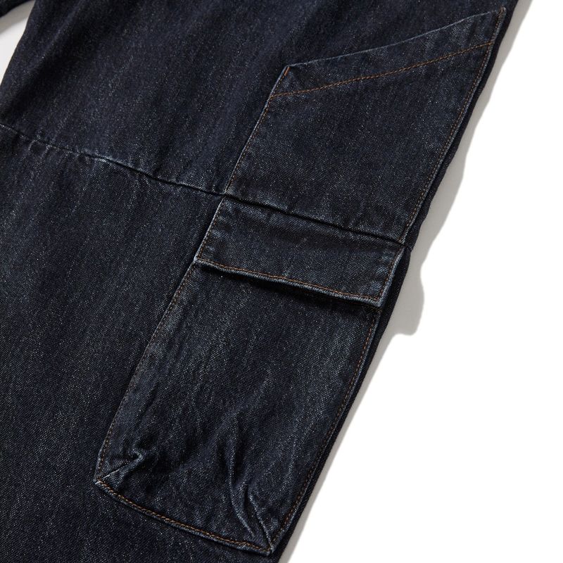 Cargo denim work pants / Deep Indigo