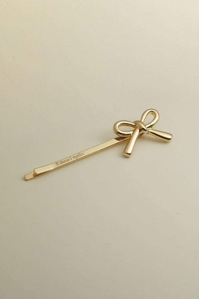 Simi ribbon hair pin (Gold / Select side)