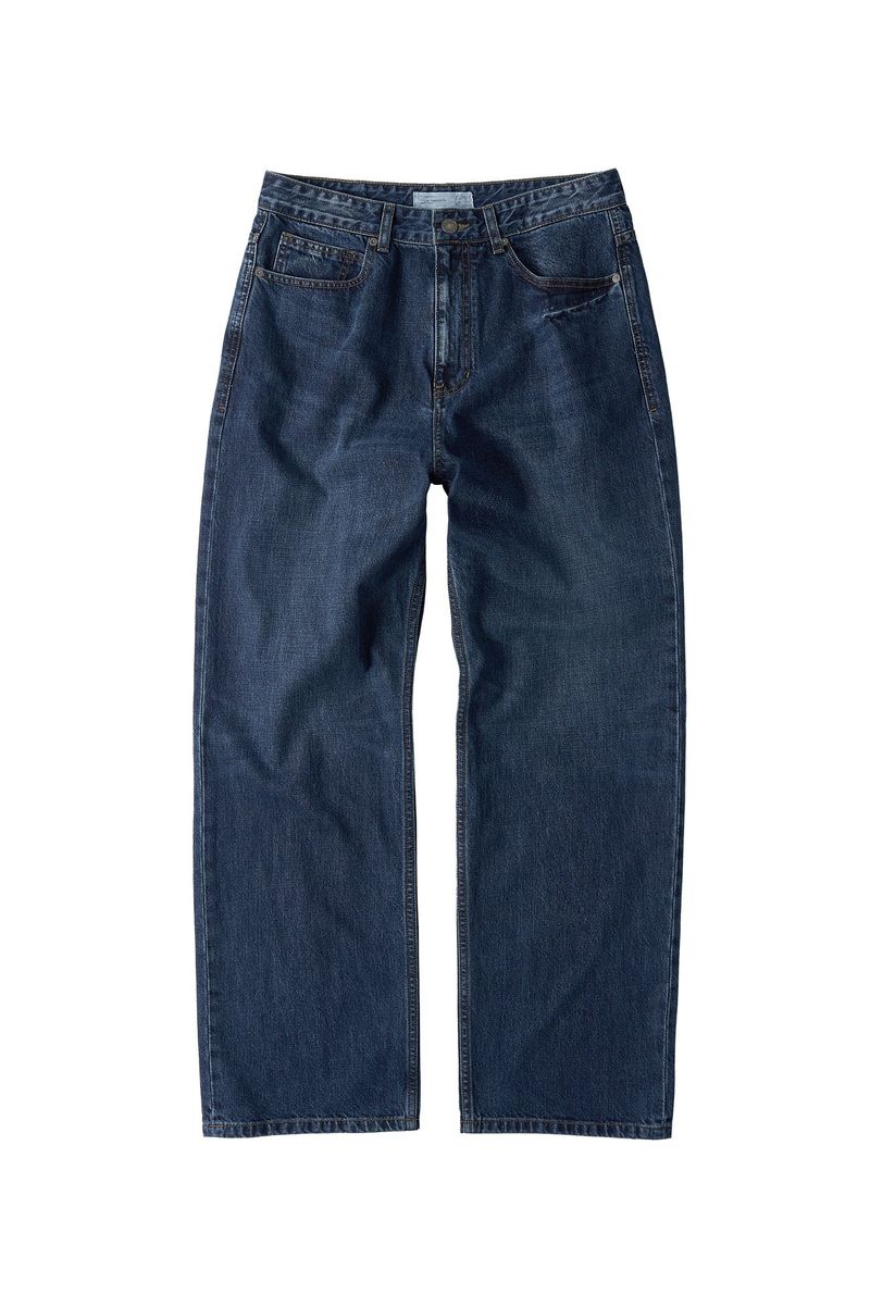 CHOWOO（チョウ）の「Loose Straight Biker Denim Pants (Washed Navy)（Pants）」