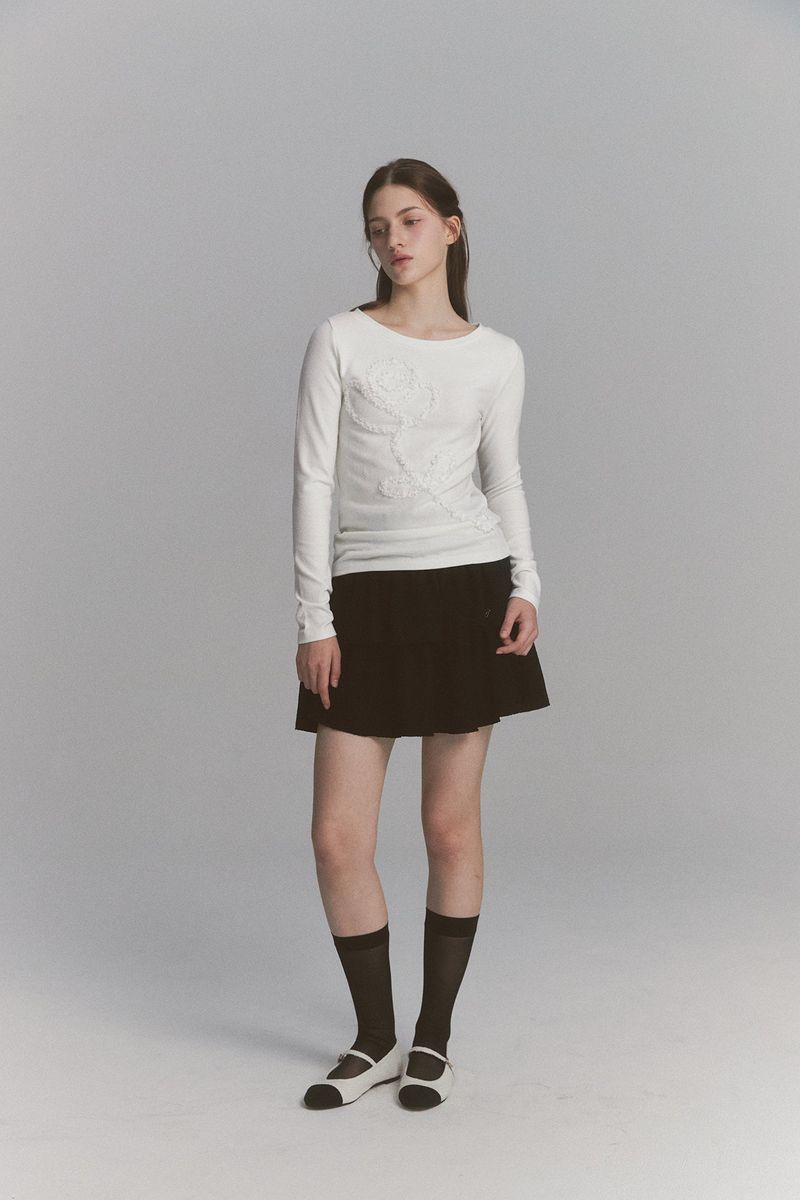 Lace Rose Long Sleeve Ivory