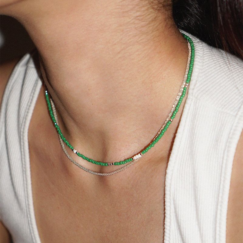 OURPIERRE(アワーピエール)の「LOVE SKINNY BEADS NECKLACE GREEN(Accessories)」