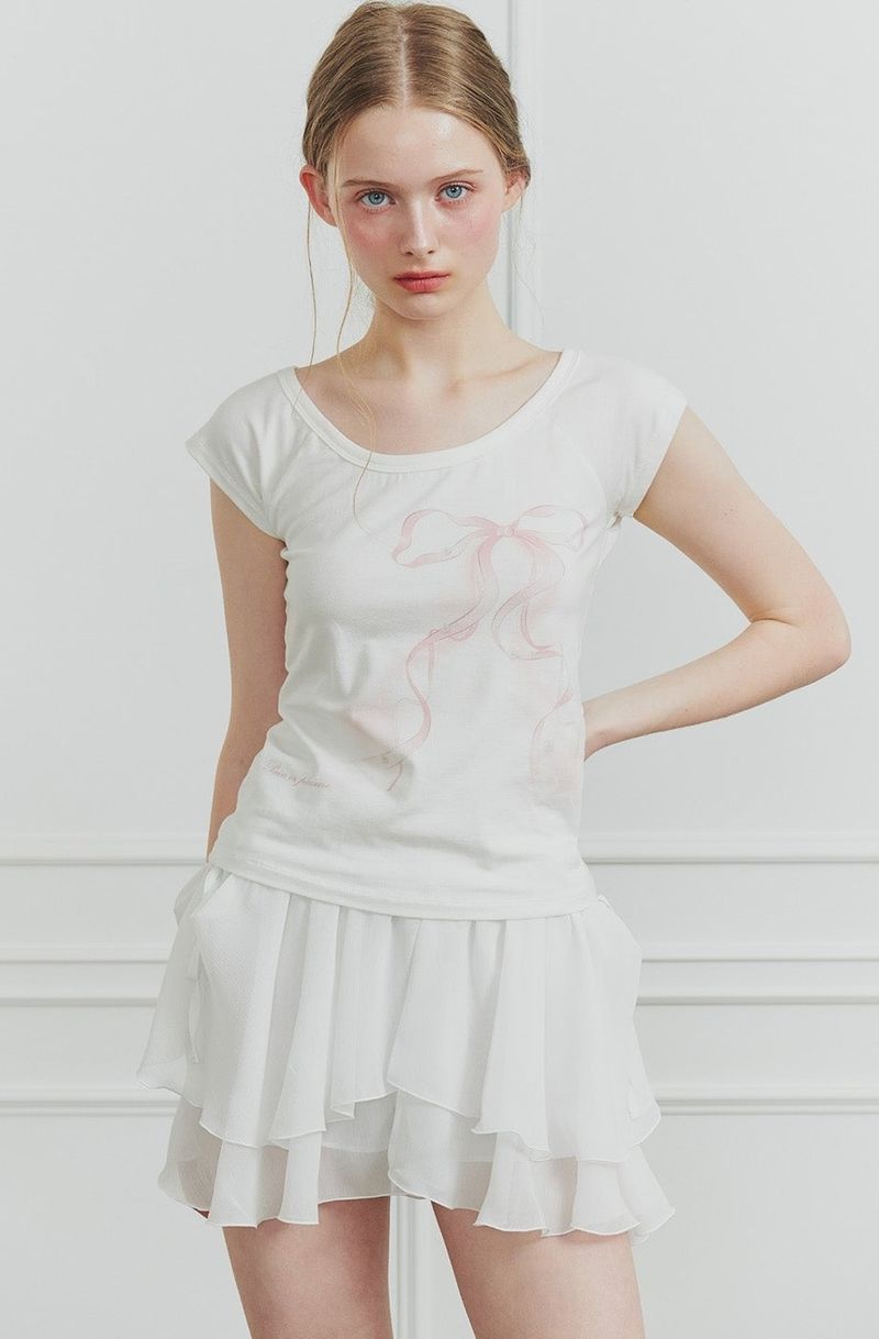 VERA RIBBON TEE white