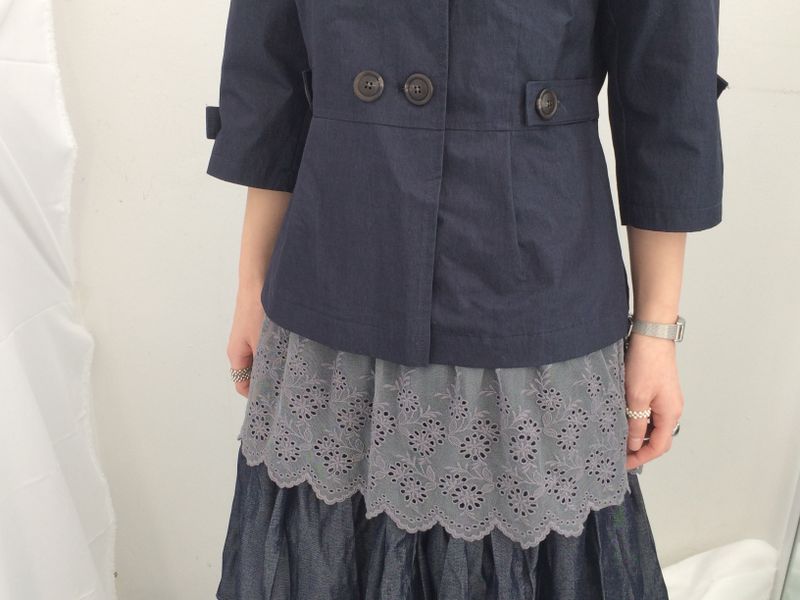 Diagonal Layer Shirring Long Skirt