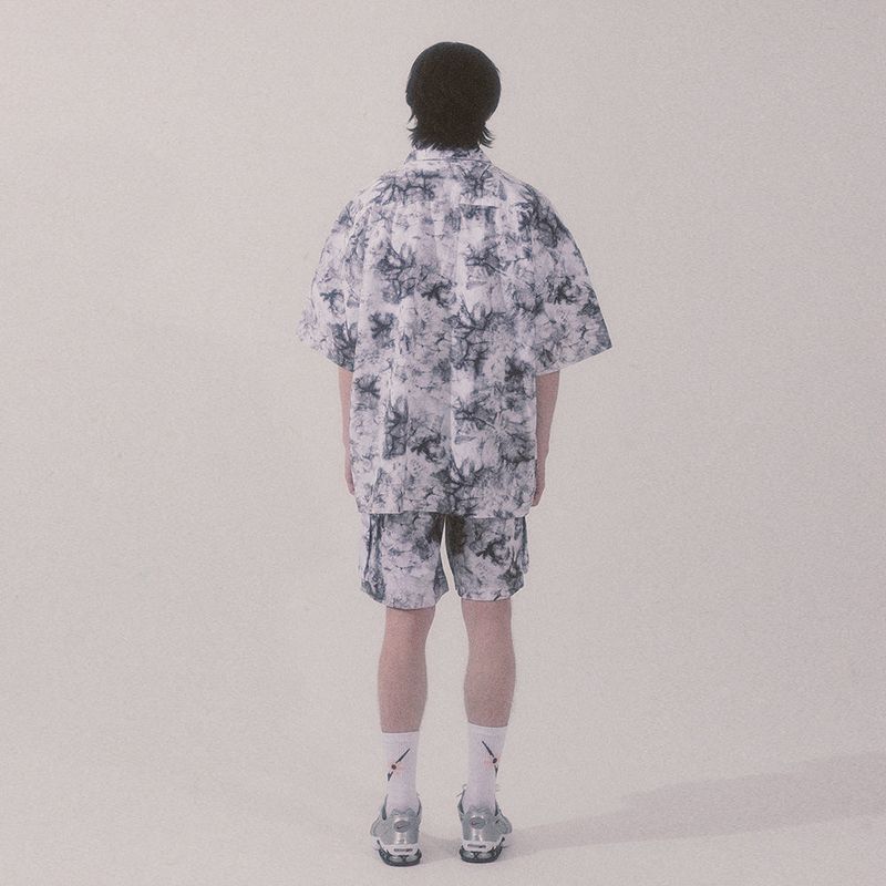 tie-dye half sleeve shirt_white