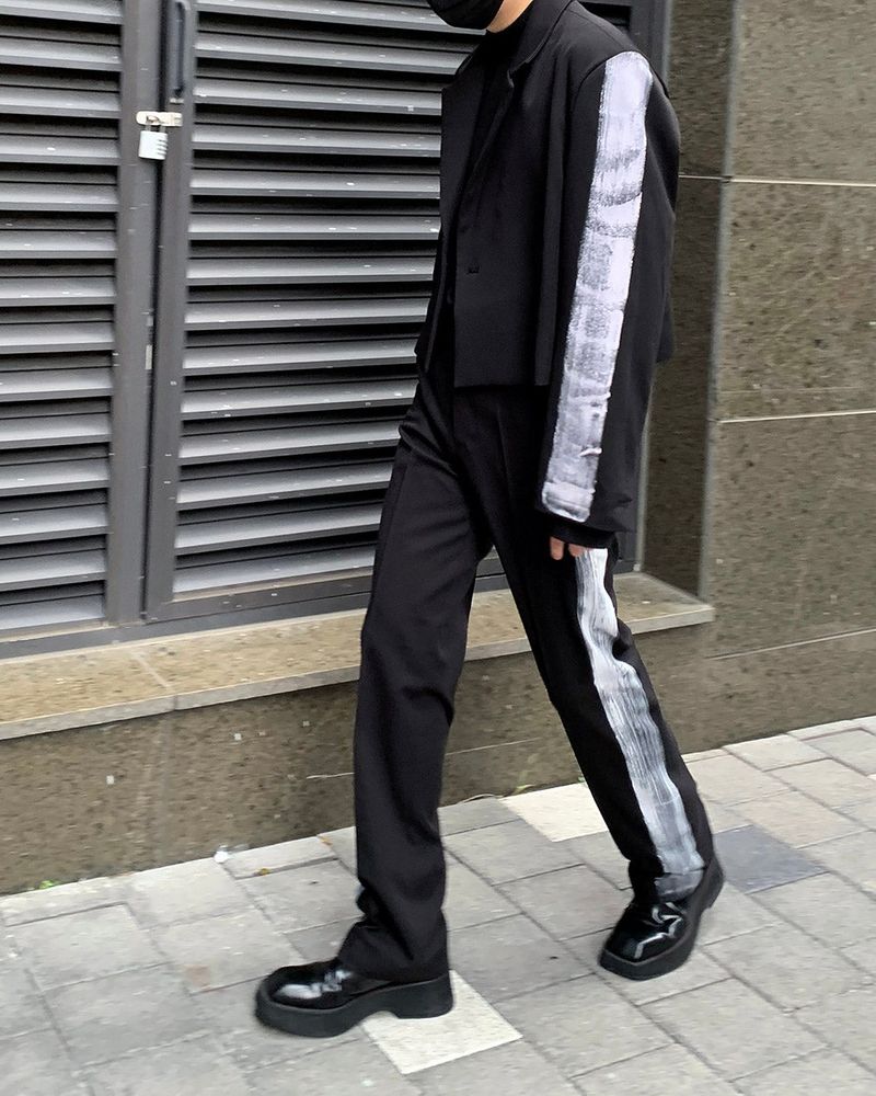 MO Raon Painting One Button Cropped Jacket (Set - Up)