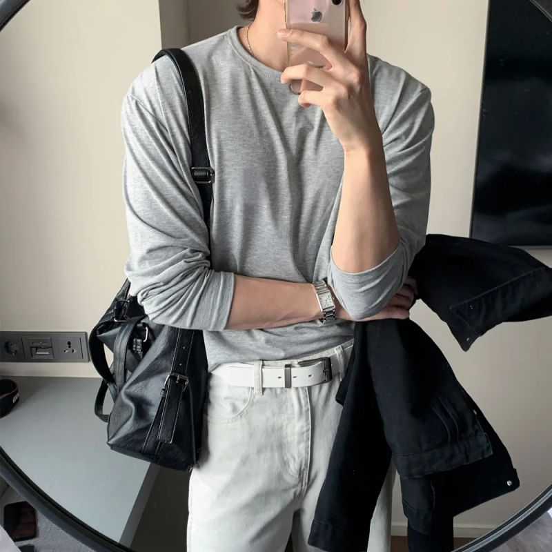 [1+1] LMN Essential Comfort Cotton Long Sleeve T-Shirt (9 colors)