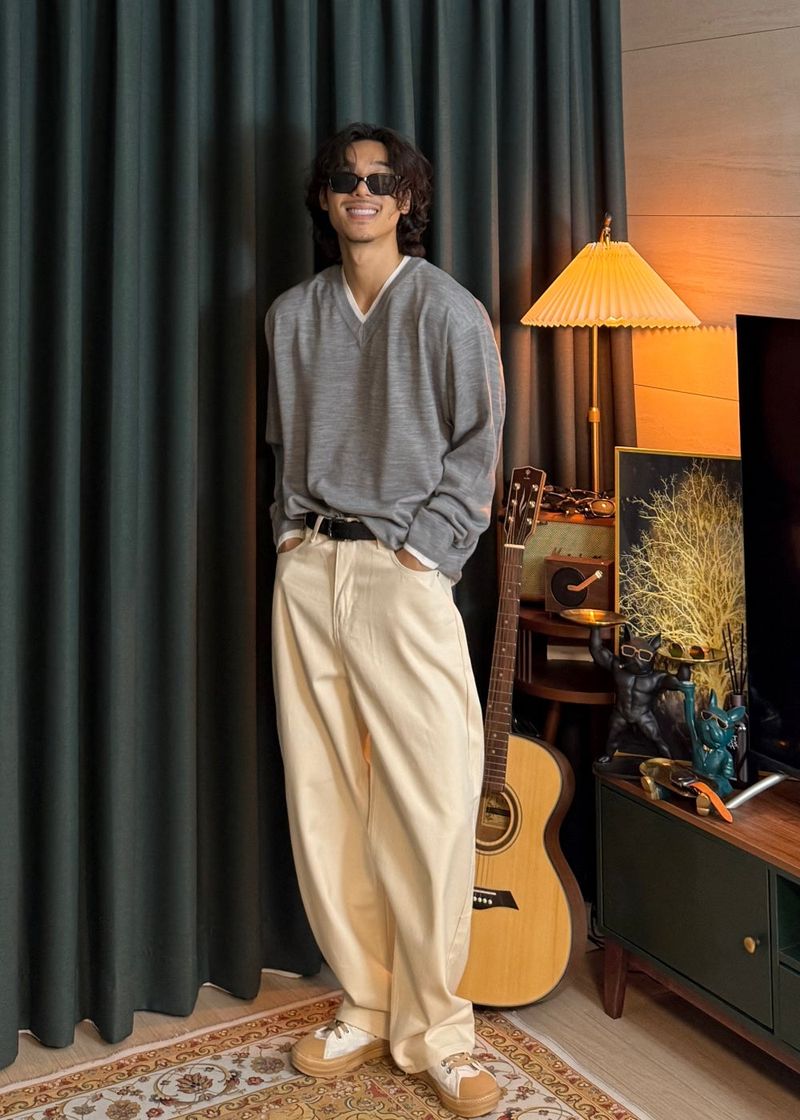 Detail Wide Cotton Pants 3COLOR