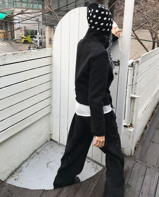 VELVET SNAP WIDE PANTS