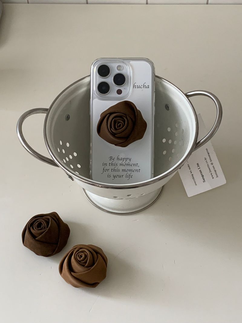 hucha（ウチャ）の「Suede  Leather rose grip tok（Smartphone Accessories）」