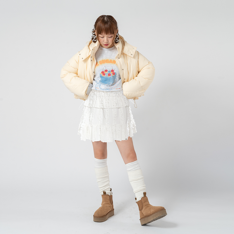UNUSUALNORMAL（アンユージュアルノーマル）の「IVY COTTON MINI SKIRT_OFF WHITE（Skirts）」