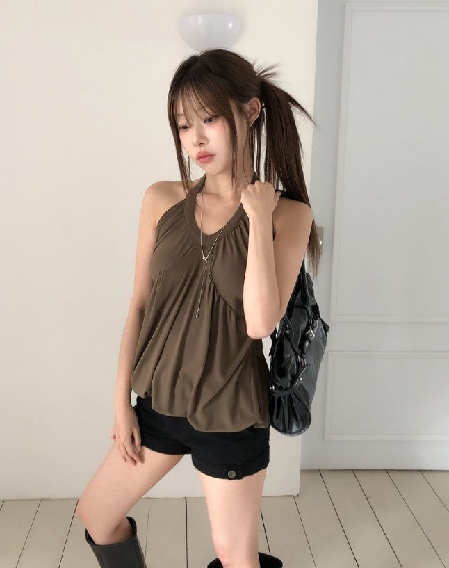 ULAN（ユレン）の「Pair Shirred Strap Halter Top（Tops）」