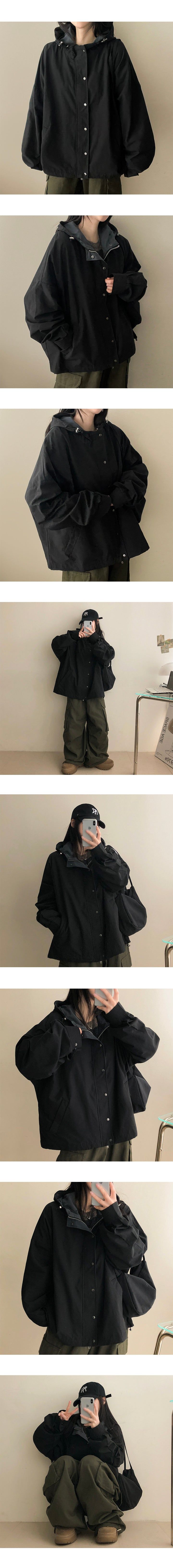 Hate Boxy String Color Hooded Jumper