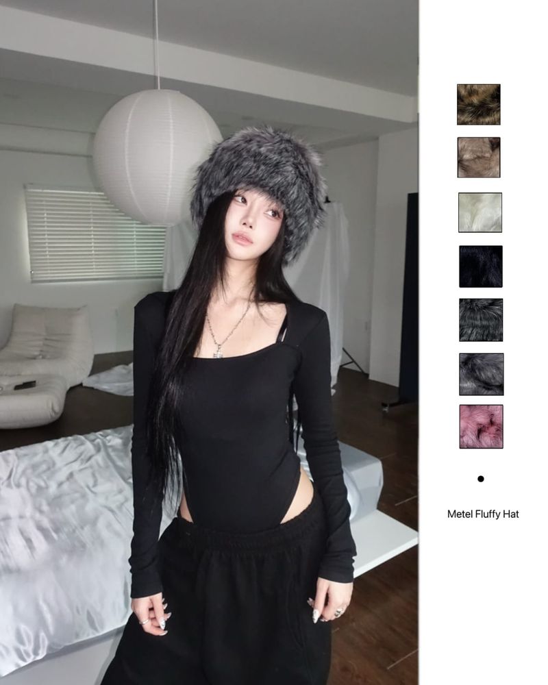 Metel fluffy hat