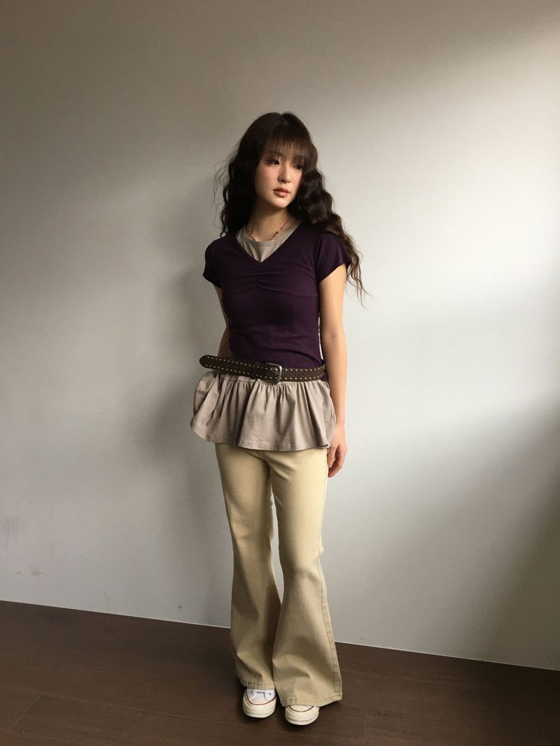 [SET]Arden bootcut pants + belt (3color)