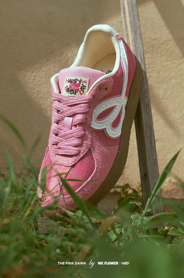 HBD/We Flower Joint Name Retro German Training Shoes - PINK