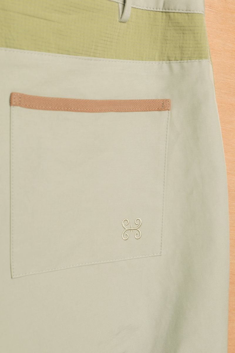 ASYMMETRIC WAVE PANTS-EARTHY GREEN