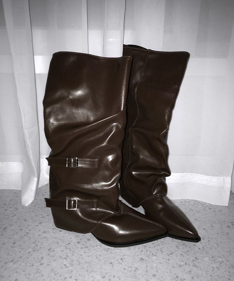 buckle shirring boots (3colors)
