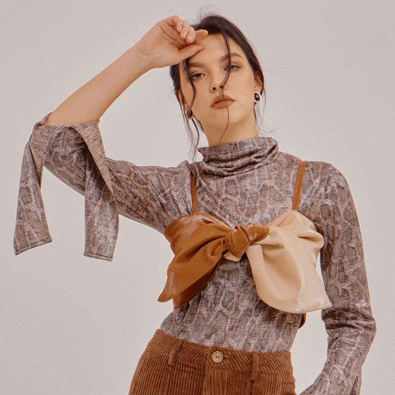 ENAMEL RIBBON BUSTIER